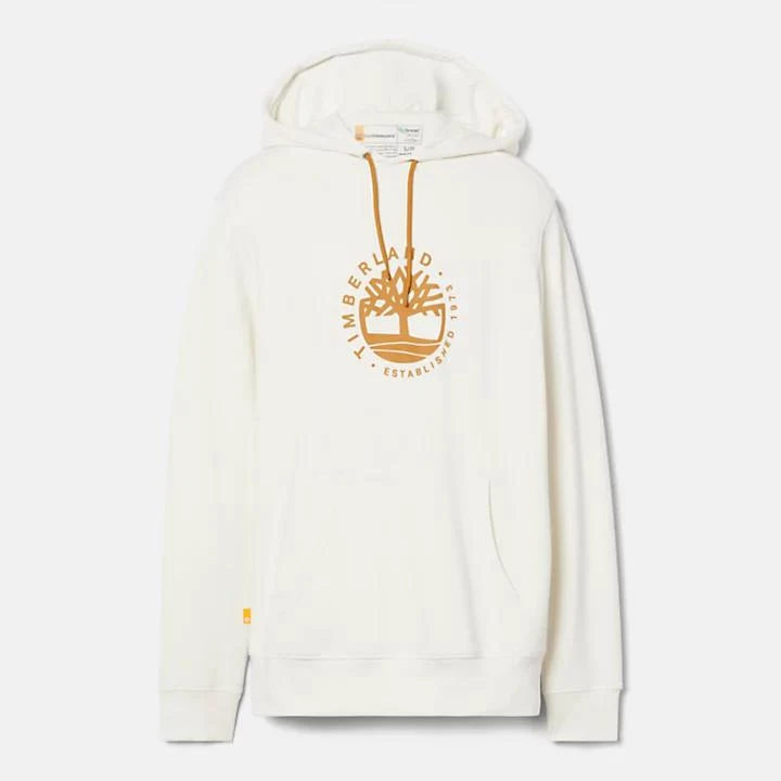 Timberland Logo Hoodie with Tencel™ Lyocell and Refibra™ technology for Men in White 3