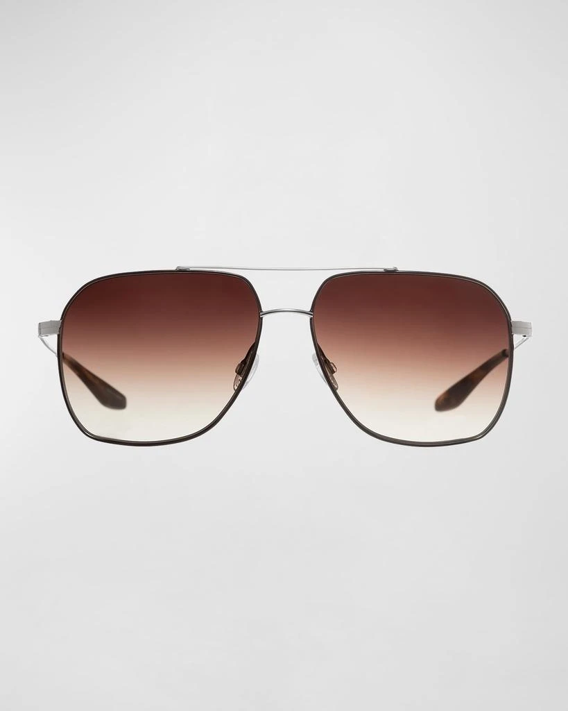 Barton Perreira Men's Aeronaut Double-Bridge Metal Aviator Sunglasses 3