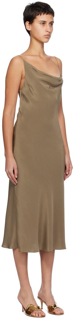 Silk Laundry Khaki Carrie Midi Dress