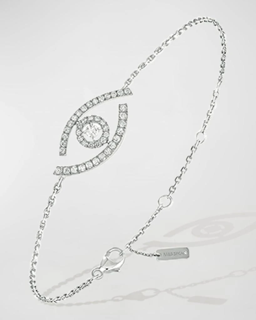 Messika LUCKY EYE 18K WHITE GOLD PAVE DIAMOND BRACELET