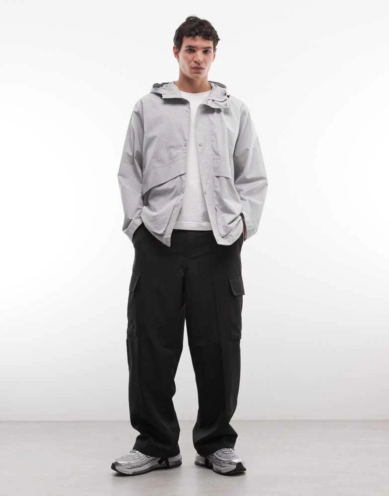 ASOS ASOS DESIGN oversized ripstop windbreaker jacket in pale blue