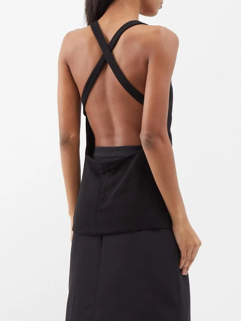 Khaite Axell crossover-straps backless crepe top 5