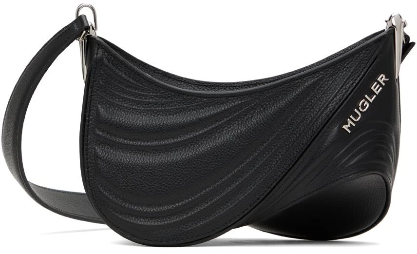 Mugler Black Small Embossed Spiral Curve 01 Bag 1