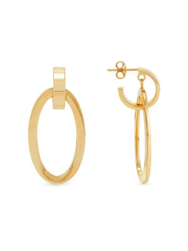 Saks Fifth Avenue 14K Yellow Gold Tube Drop Earrings 3