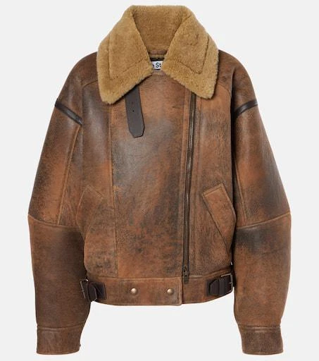 Acne Studios Lakota leather and shearling jacket 1