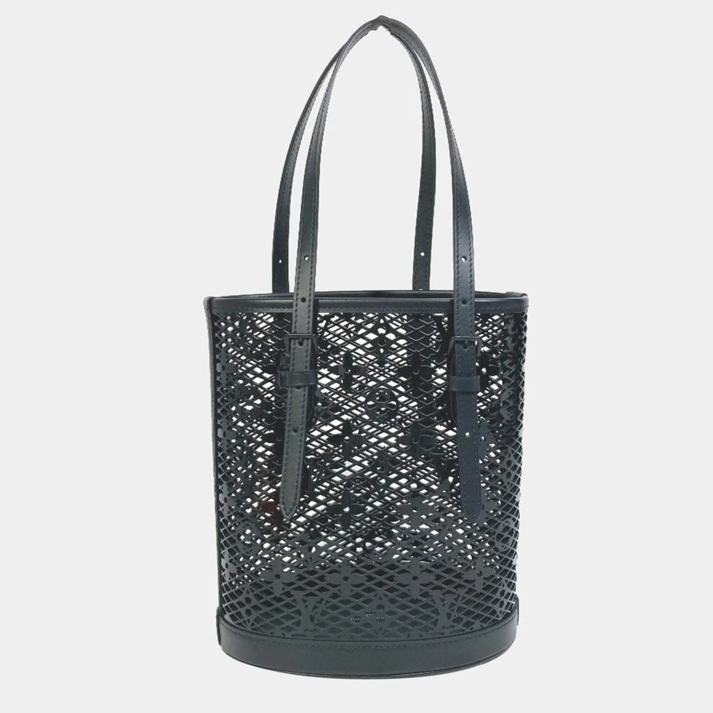 Louis Vuitton Louis Vuitton Black Monogram Leather Lace Bucket Shoulder Bag 1