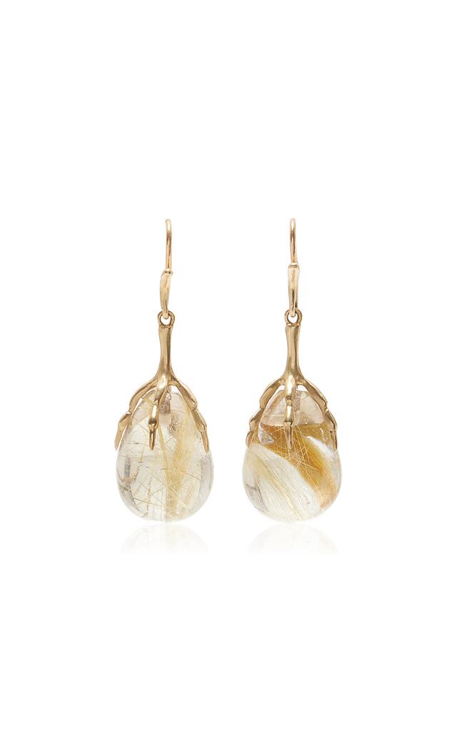 Annette Ferdinandsen Annette Ferdinandsen - Small Claw 14K Gold Rutilated Quartz Earrings - Gold - OS - Moda Operandi - Gifts For Her