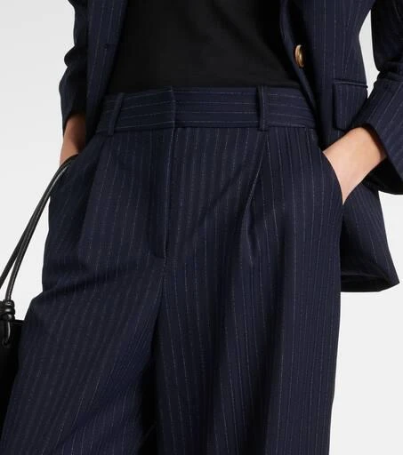 VERONICA BEARD Heyser pinstripe high-rise wide-leg pants 4