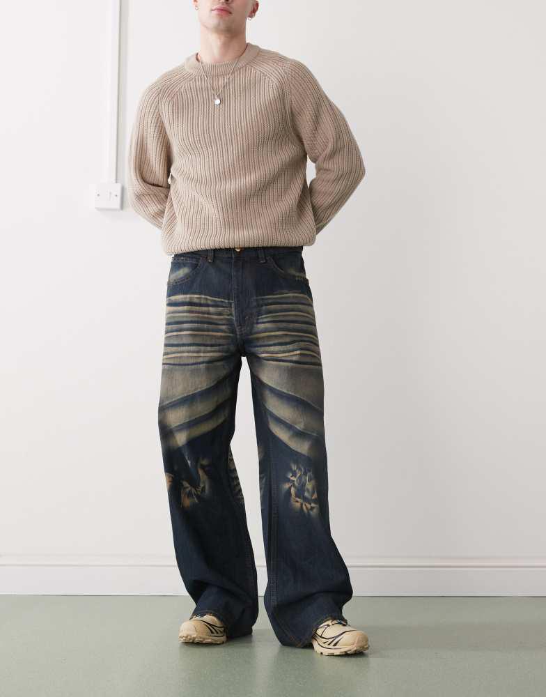 Cheap Monday Cheap Monday Looser baggy jeans in heavy dark blue wash