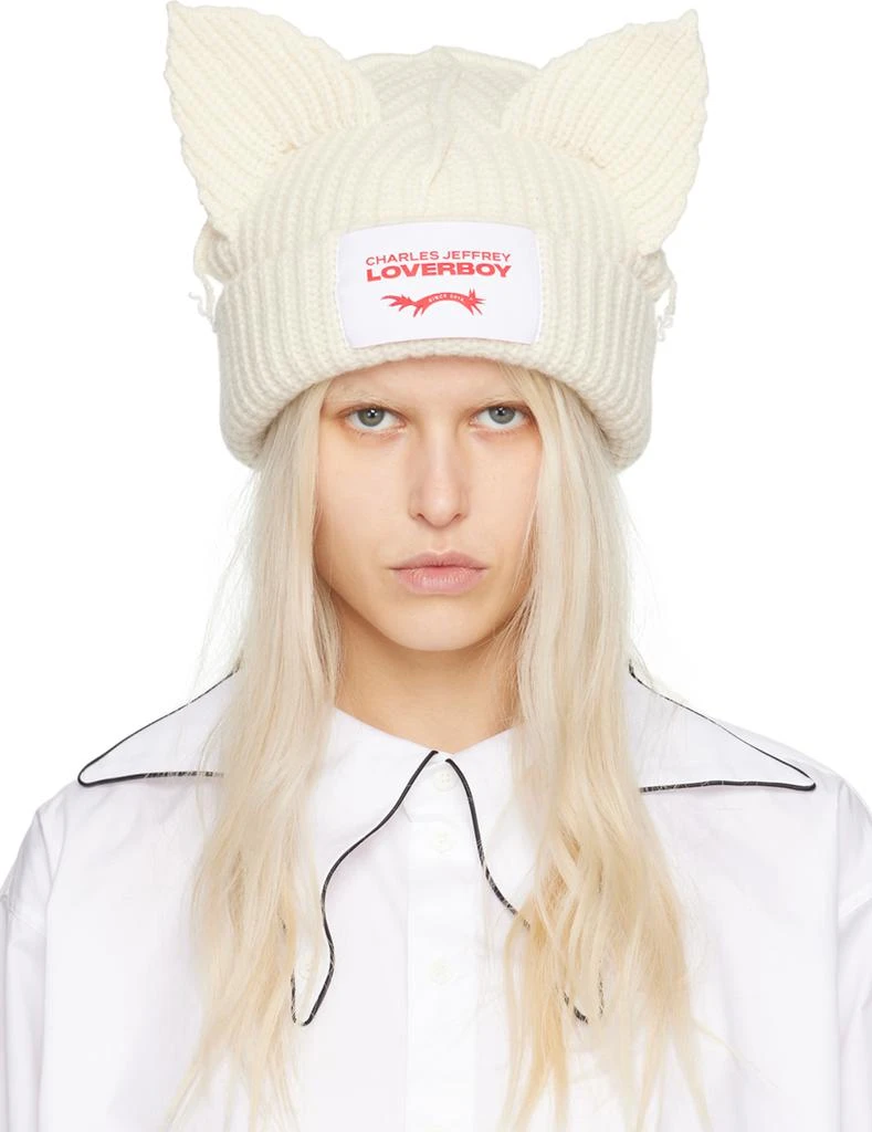 Charles Jeffrey Loverboy Off-White Chunky Ears Beanie 1