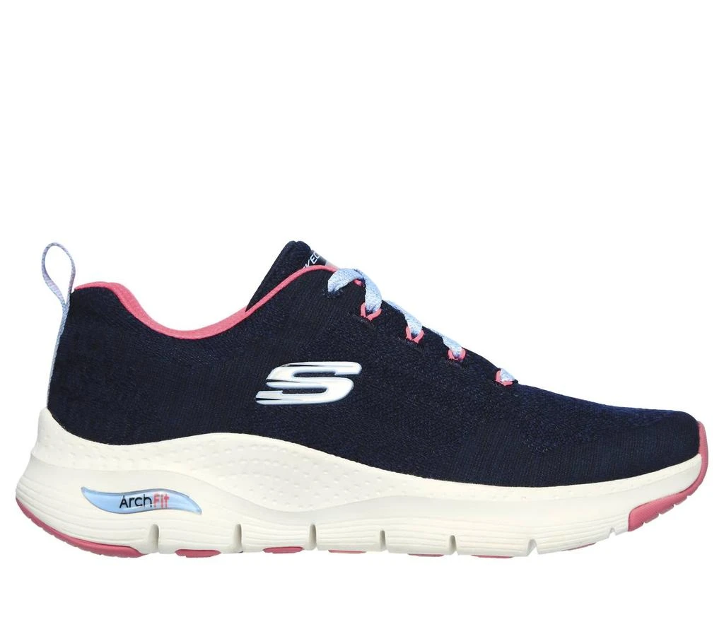 SKECHERS Women's Arch Fit-Comfy Wave Shoes In Navy/hot Pink 2