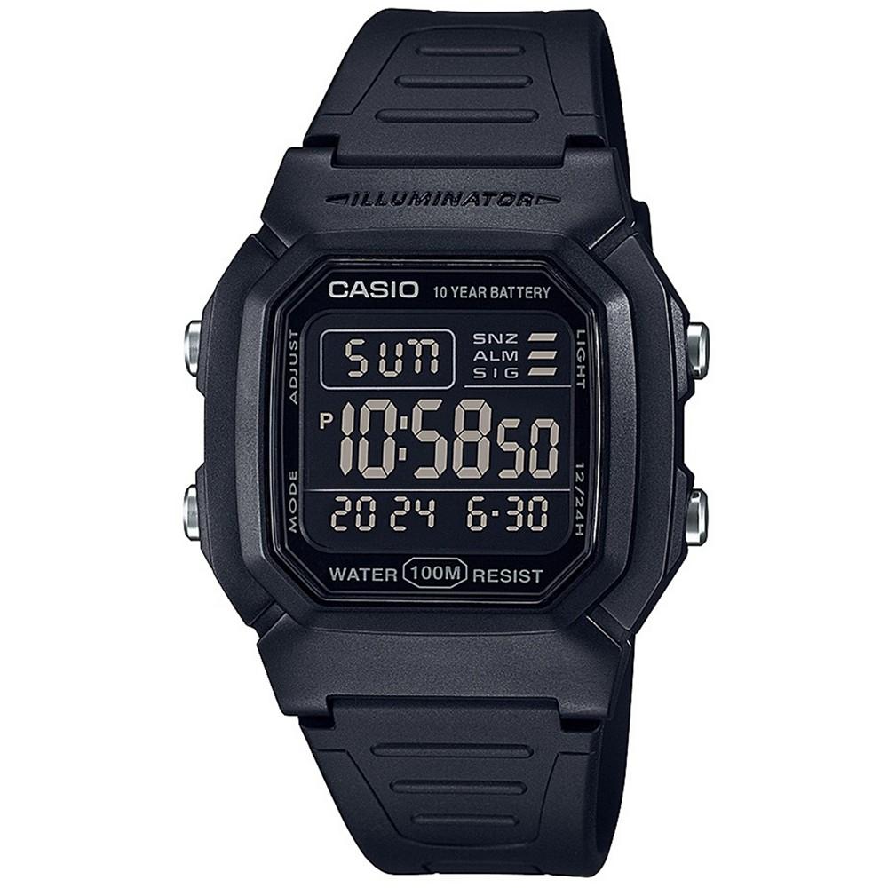 Casio Men's Digital Blackout Black Resin Strap Watch 36.8mm