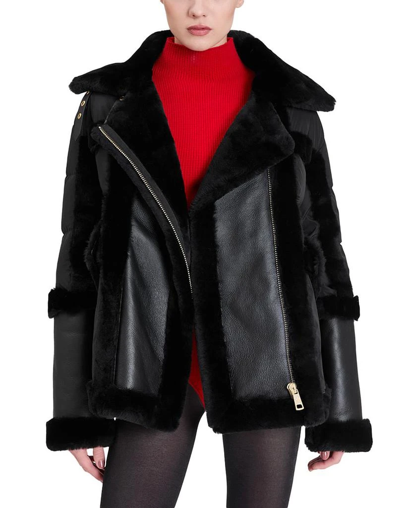 Nicole Benisti Garnier Shearling Trim Coat 1