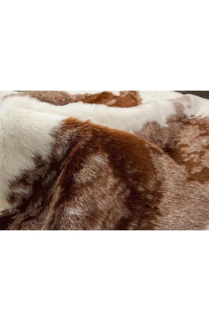 LUXE Faux Hide Area Rug/Throw - Brown/White 3