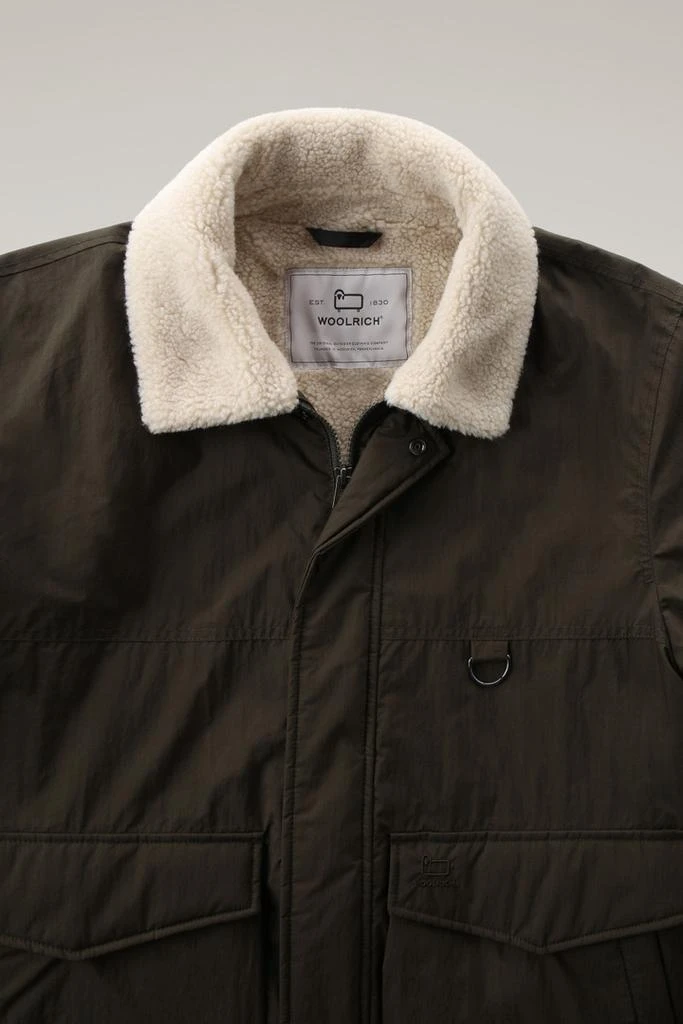 Woolrich Ripstop Trucker Jacket with Sherpa Wool Lining - Men - Green 2