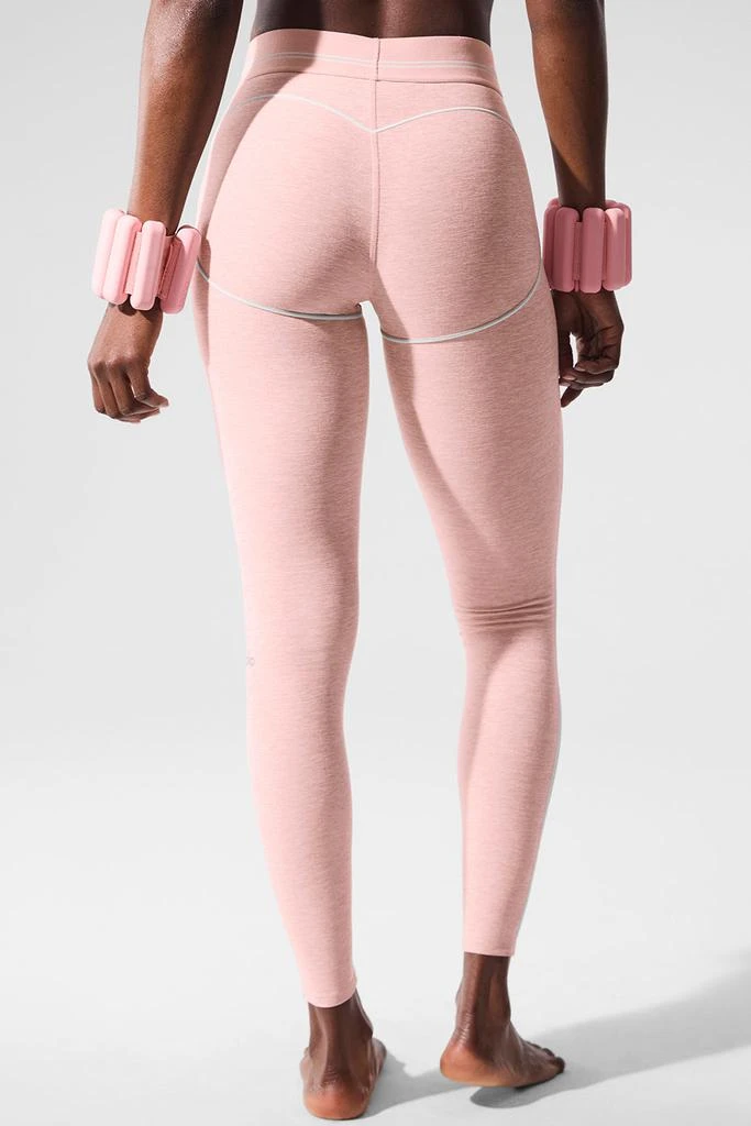 Alo Alosoft High-Waist Heart Throb Legging - Pink Quartz Heather/White 4