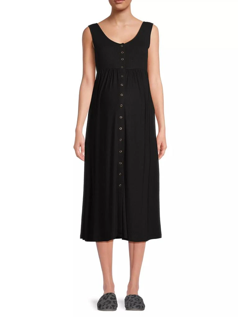 Nom Maternity Rib-Knit Henley Dress 3