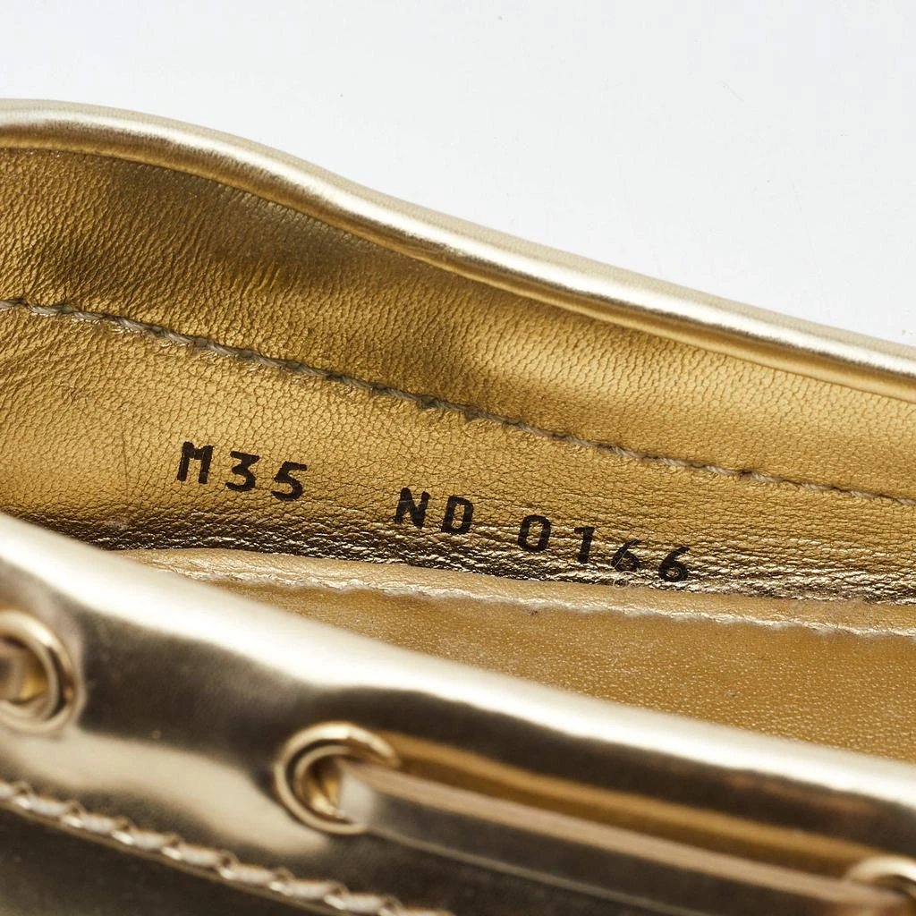 Louis Vuitton Louis Vuitton Gold Leather Gloria  Loafers Size  35 8