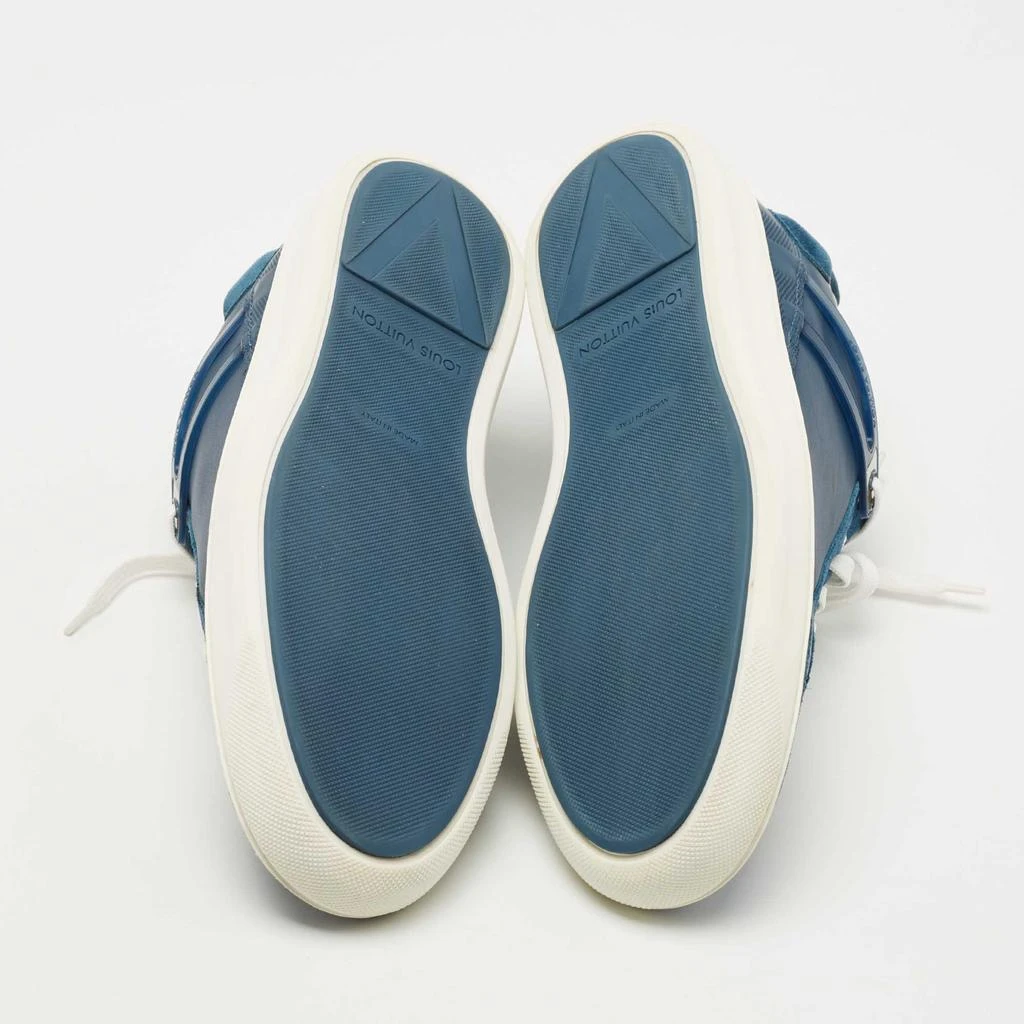 Louis Vuitton Louis Vuitton Blue Leather and Suede Low Top Sneakers Size 40.5 6