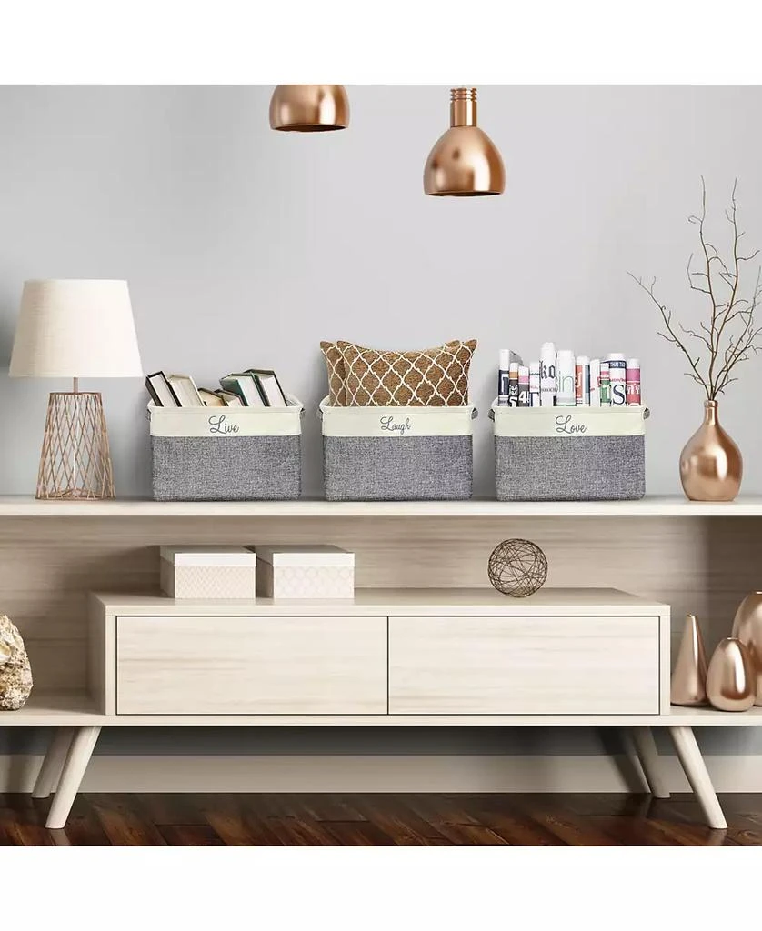 Sorbus Twill Storage Basket, Set of 3 3