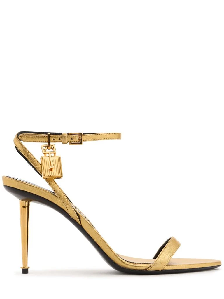 Tom Ford 85mm Padlock Metallic Leather Sandals 1