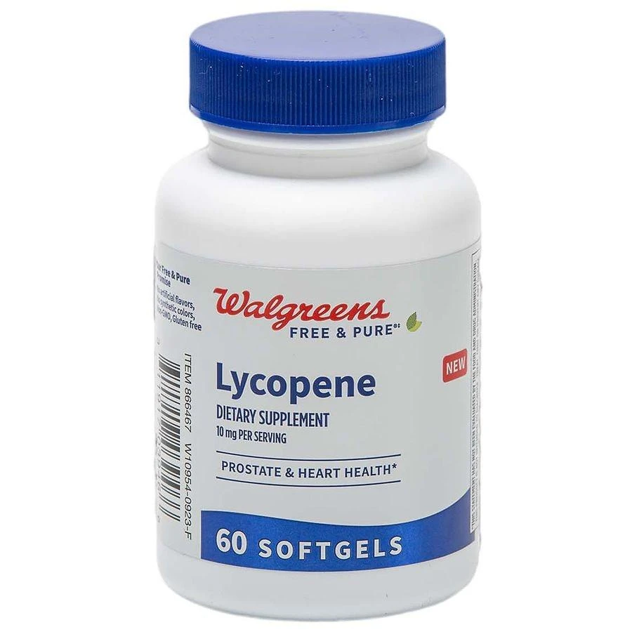Walgreens Free & Pure Lycopene Supplement 10mg Softgels for Prostate & Heart Health (60 days) 1