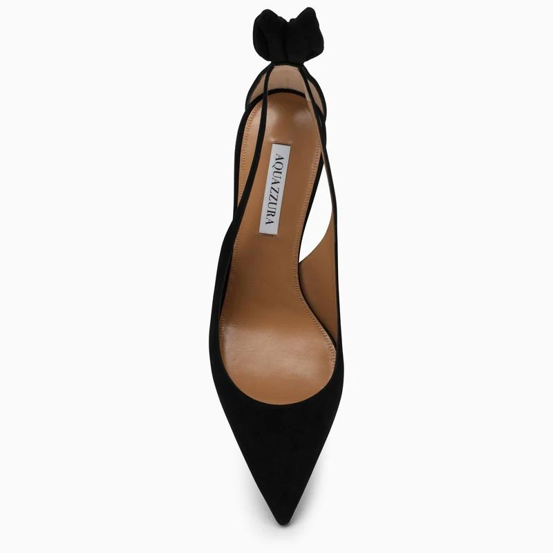 Aquazzura  BLACK BOW TIE SUEDE PUMP 3