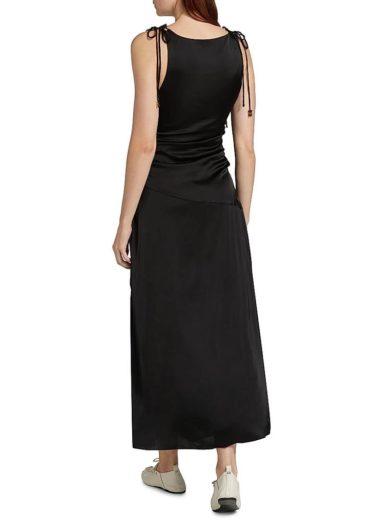 Ganni Satin Gathered Maxi Dress 5