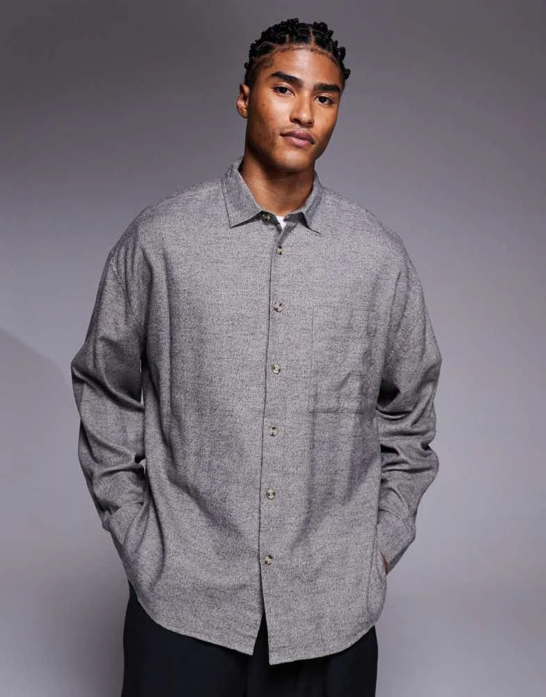 ASOS ASOS DESIGN volume oversized shirt in grey