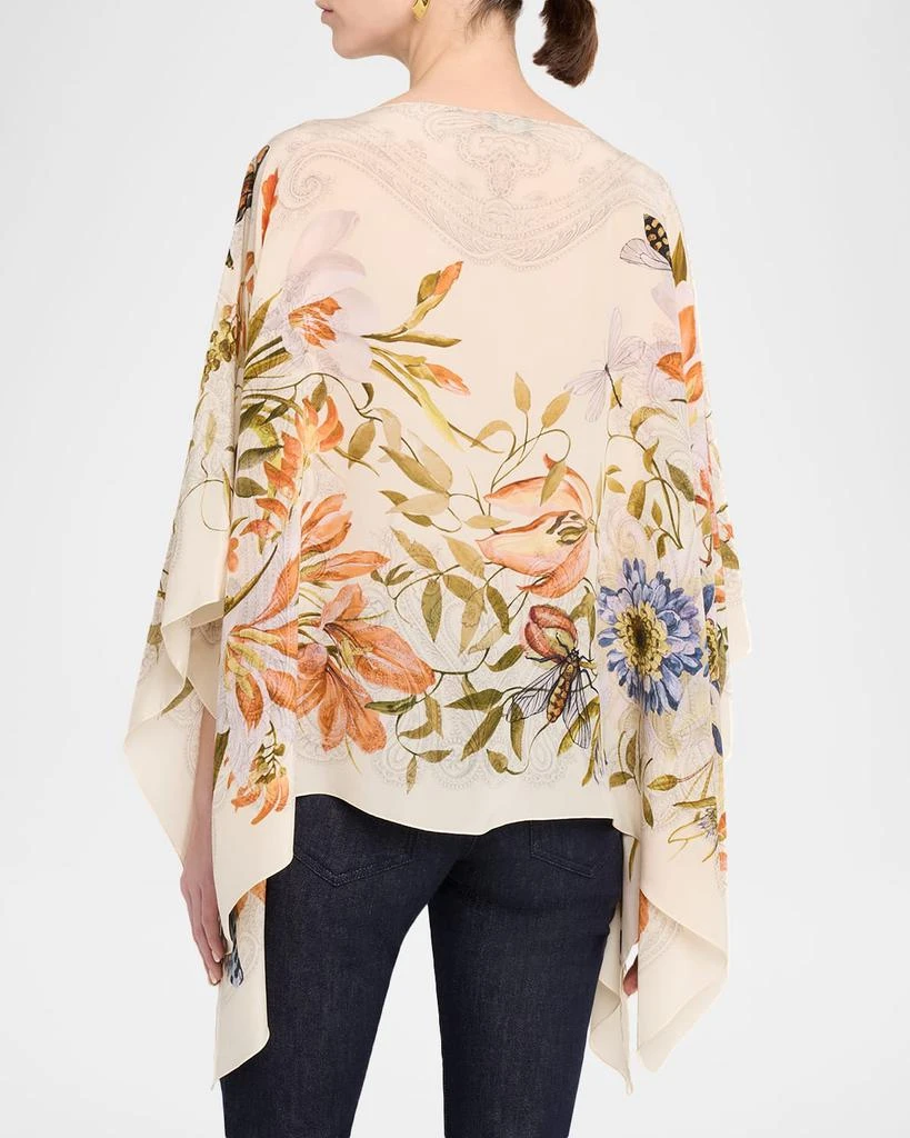 ETRO Floral-Print Silk Poncho Top 3
