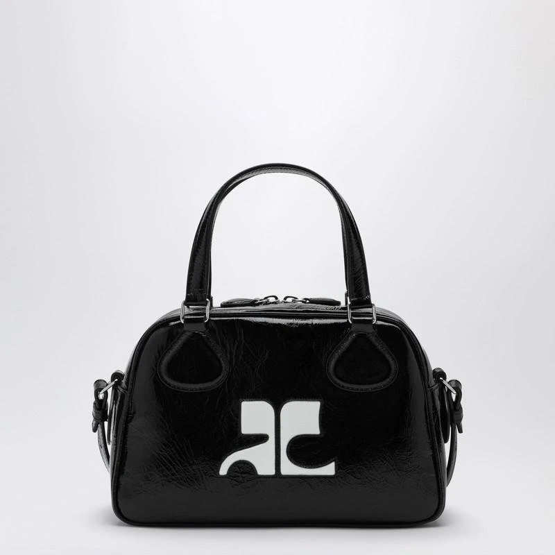 Courrèges Reedition Bowling bag black patent leather 1