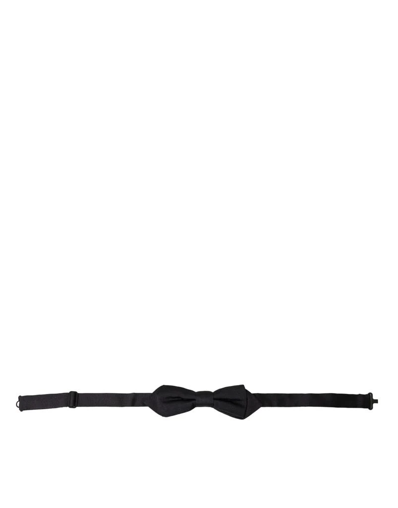 Dolce & Gabbana Black Silk Adjustable Neck Men Bow Tie 1