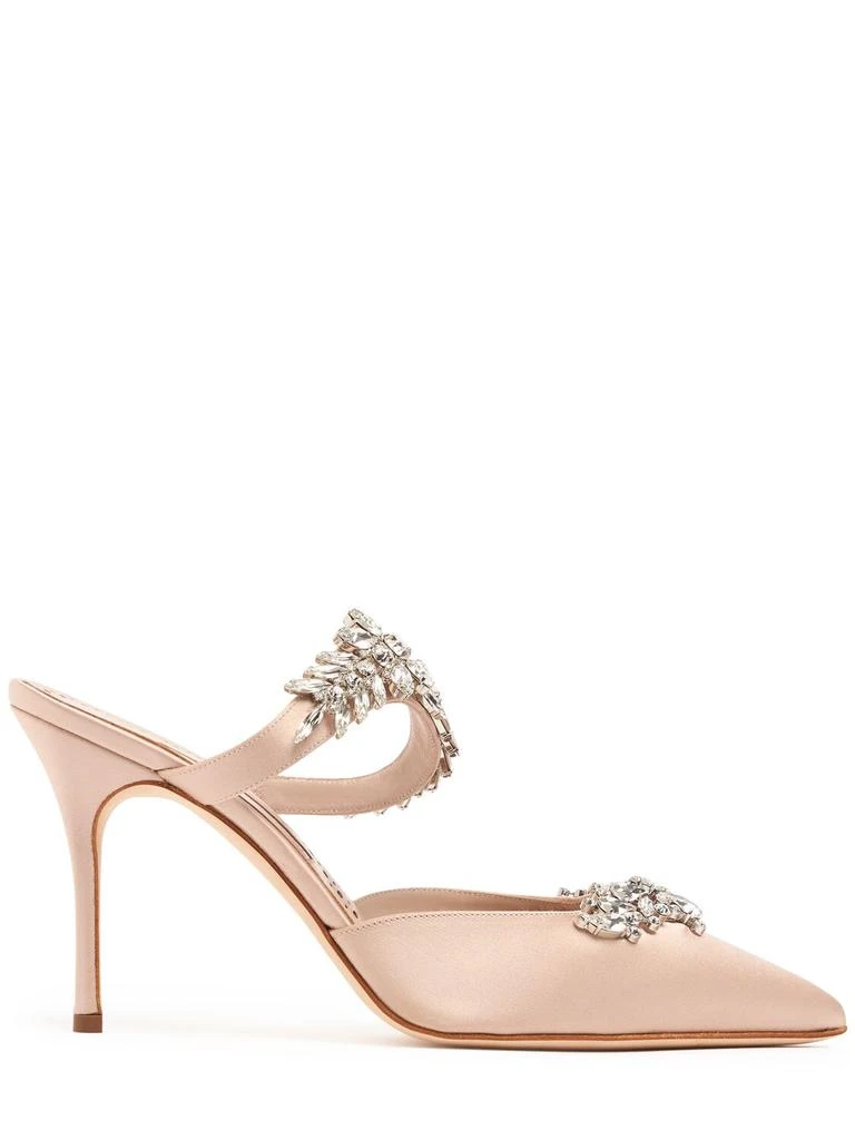 Manolo Blahnik 90mm Lurum Satin Mules 1