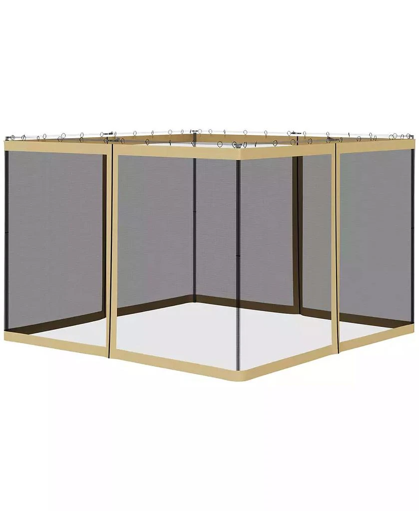 Streamdale Furniture 10' x 10' Replacement Mesh Sidewall Netting for Patio Gazebos and Canopy Tents with Zippers (Sidewall Only), Beige 3