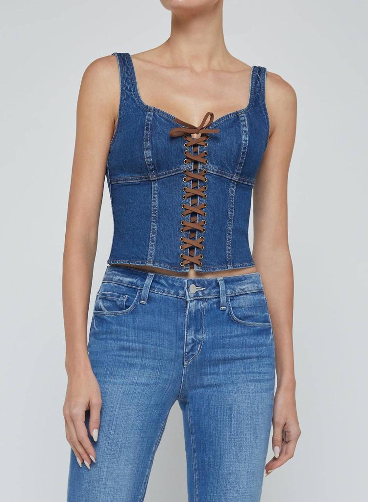 L'Agence L'Agence - Nayeli Lace Up Corset Tank Top