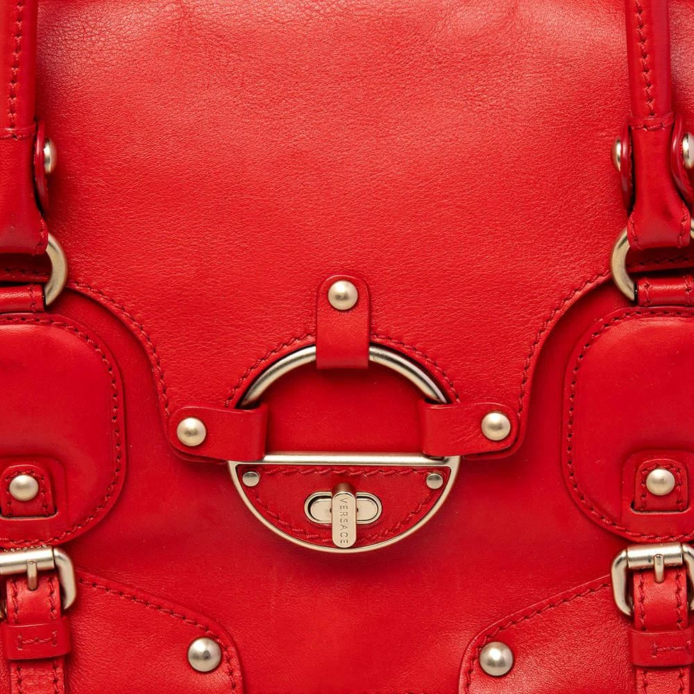 Versace Versace Red Leather Studded Tote 5