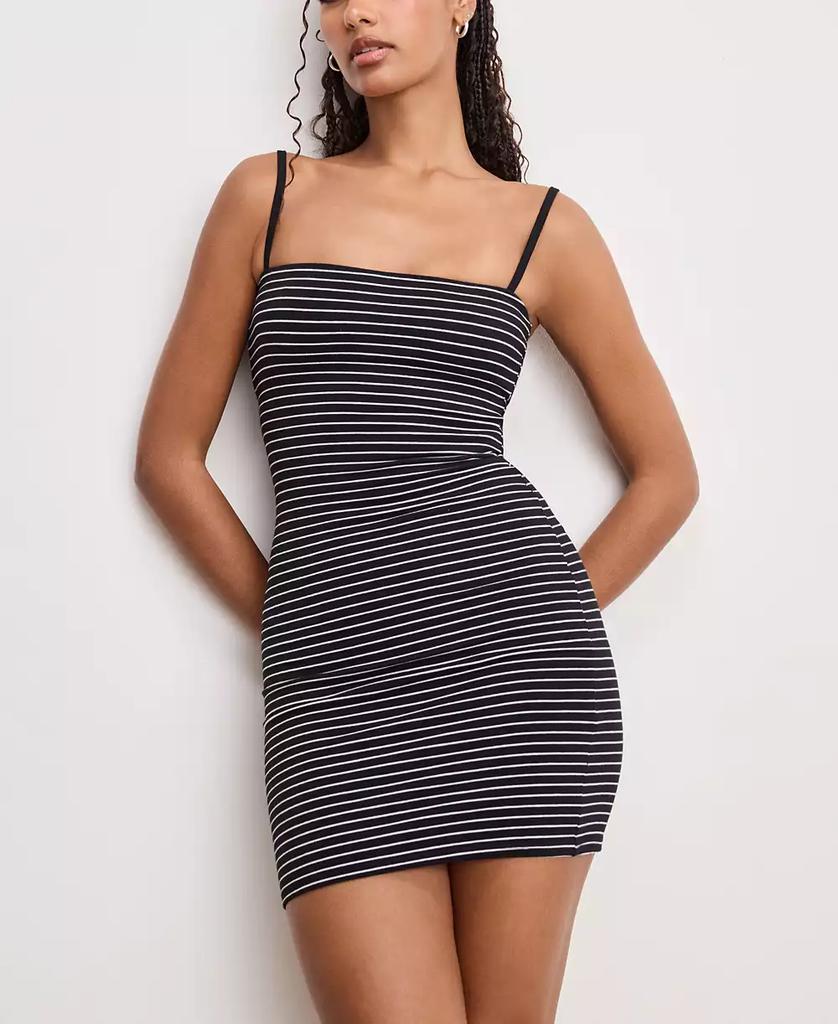 Good American Women's Super Stretch Jersey Striped Mini Dress
