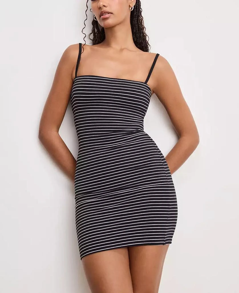 Good American Women's Super Stretch Jersey Striped Mini Dress 1