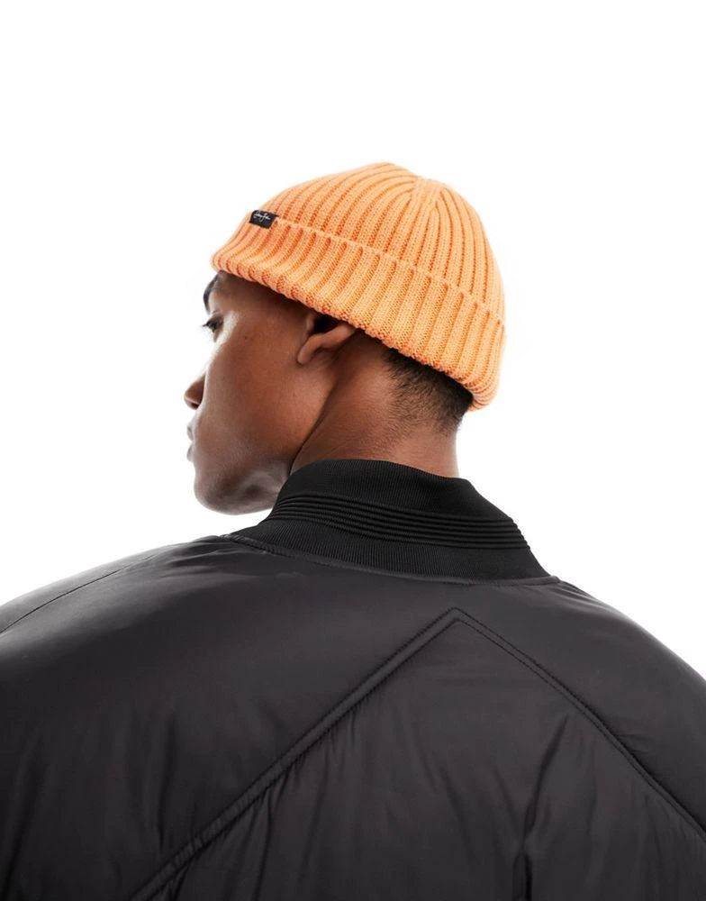 Sean John Sean John script flag beanie in orange 3