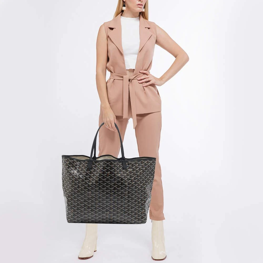 Goyard Goyard Black Goyardine Coated Canvas and Leather Saint Louis GM Tote 2