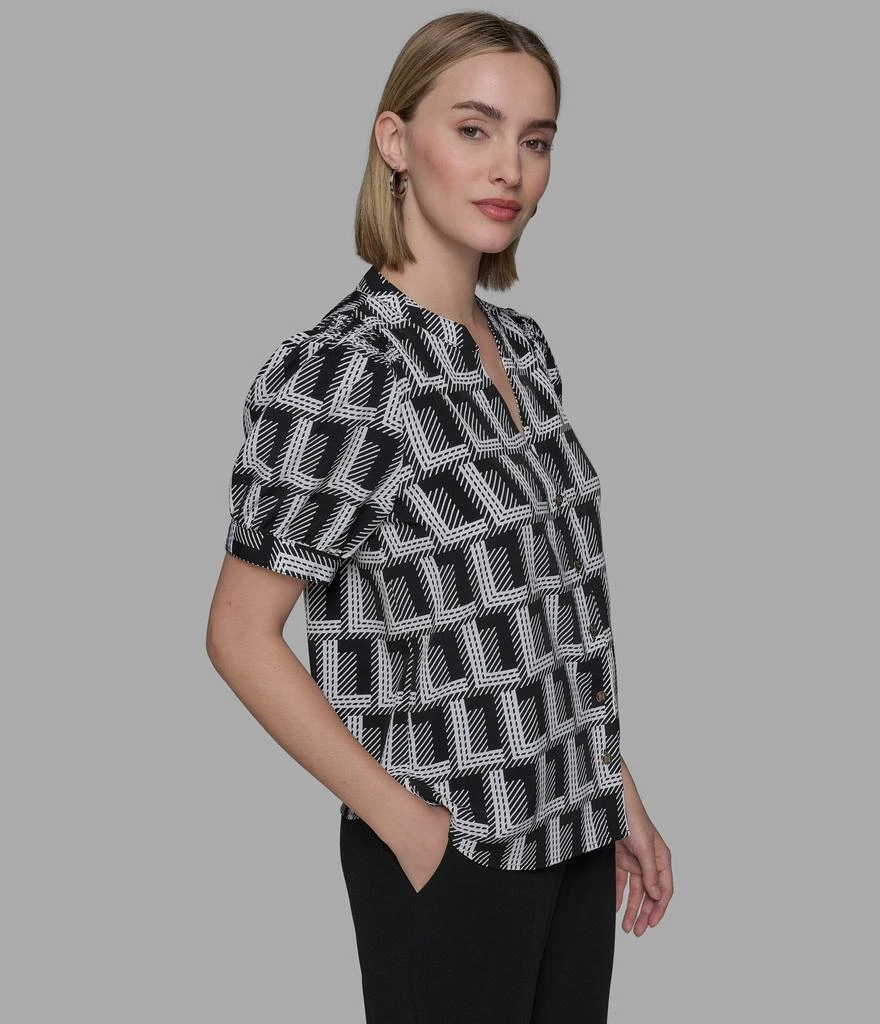 Karl Lagerfeld Paris SHORT SLEEVE DOUBLE L CAMP SHIRT 5