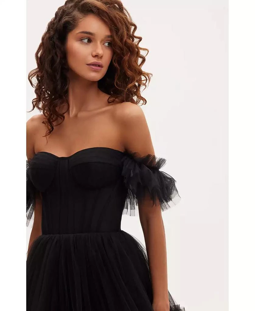 Milla Women's Ruffled Tulle Midi Dress 4