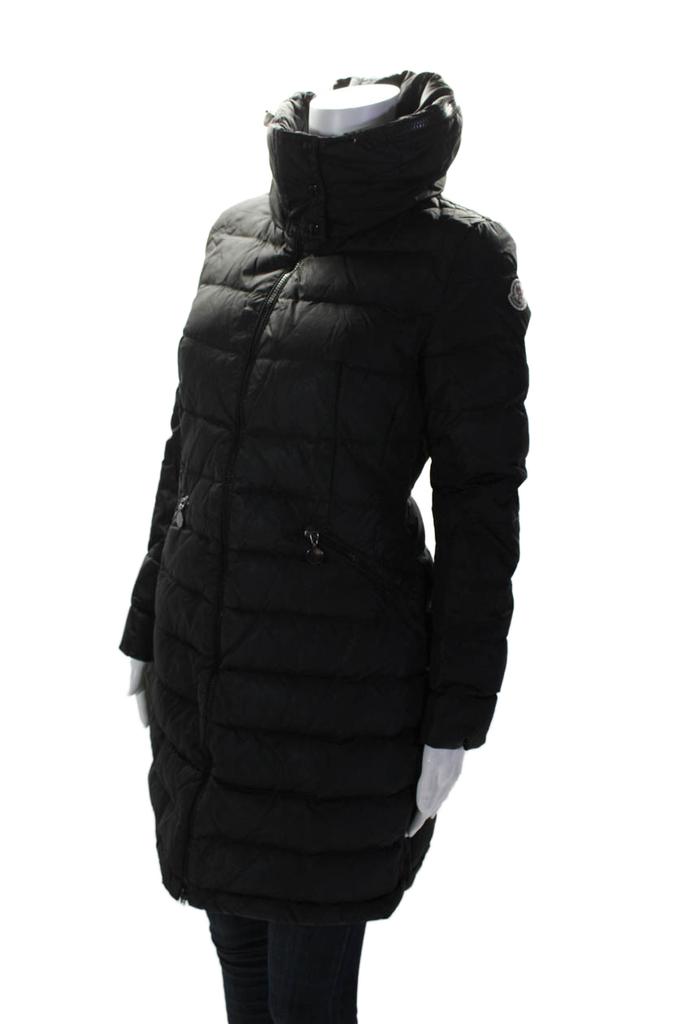 Moncler Womens Black Full Zip Packable Hood Long Sleeve Puffer Coat