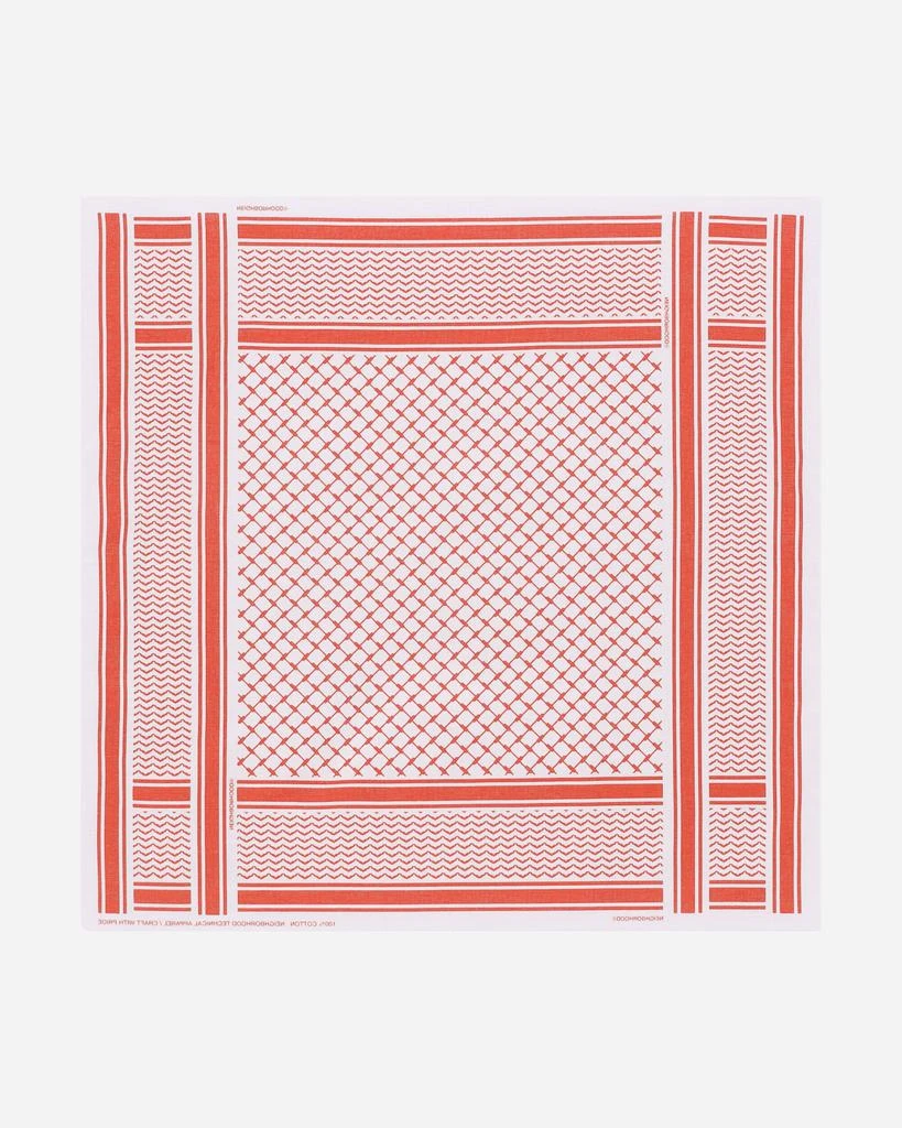 NEIGHBORHOOD Shemagh Pattern Bandana White / Red 4