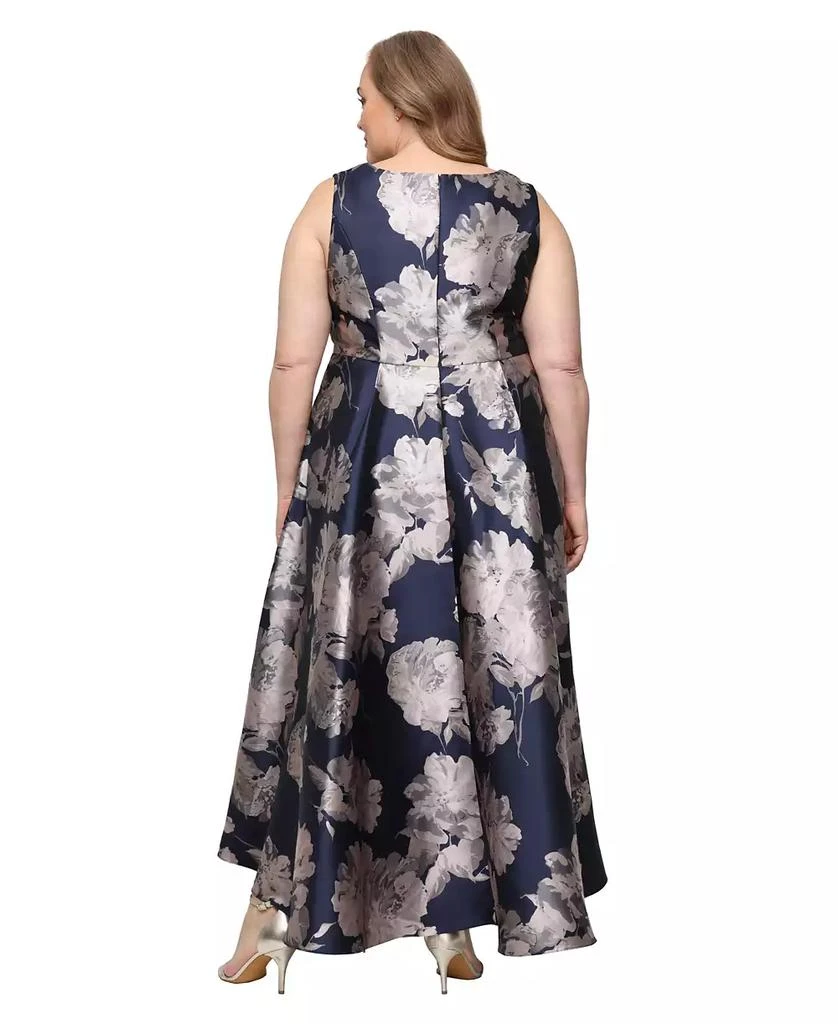 SL Fashions Plus Size High-Low Hem V-Neck Ball Gown 3