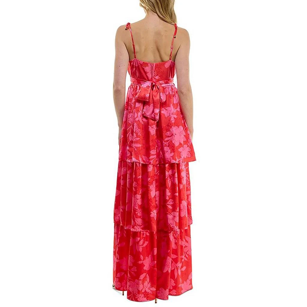 Crystal Doll Juniors Womens Floral Ruffled Maxi Dress 2