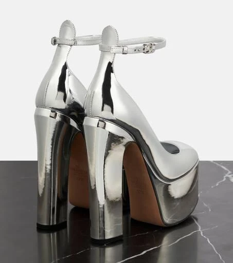 Valentino Tan-Go 155 metallic leather platform pumps 3