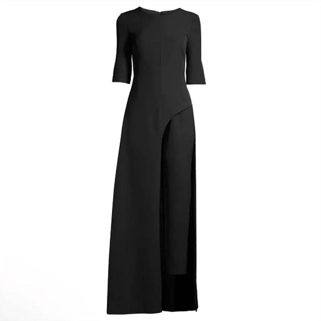 Kay Unger Davina Romper Walk Thru Jumpsuit Dress In Black 5