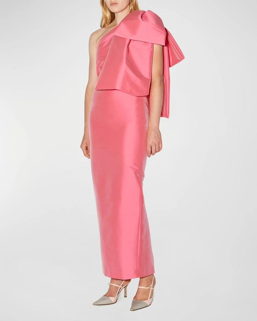 Bernadette Josselin One-Shoulder Midi Dress with Bow Detail 2