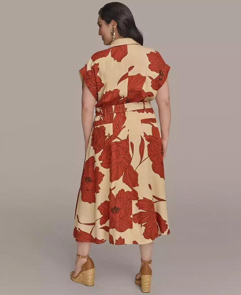 Donna Karan Plus Size Printed Grommet-Waist Shirtdress 4